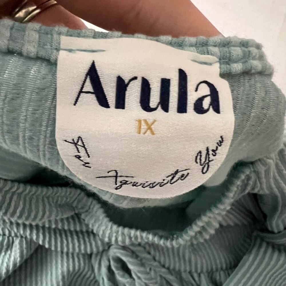 Arula Peplum‎ Top Women 1X Ribbed Ruched Long Sleeve - Picture 7 of 8